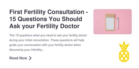 First Fertility Consultation 15 Questions You Should Ask Your
