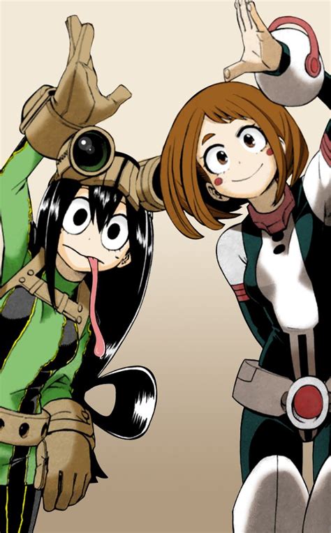 Uraraka Ochako And Tsuyu Asui So Far These Two Are My Favorite Characters Boku No Hero