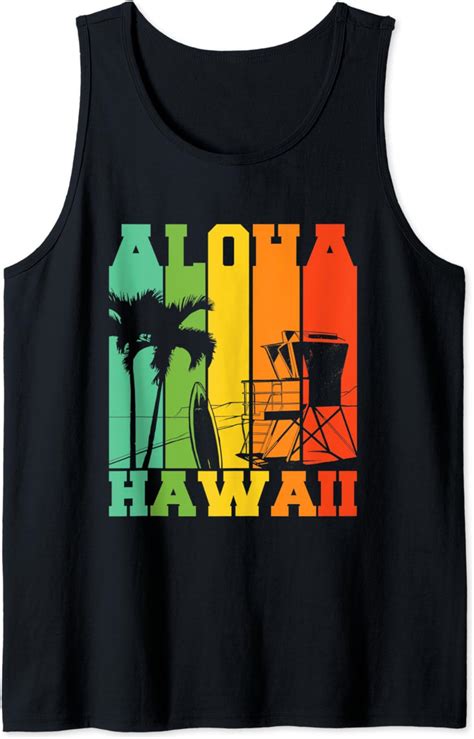 Amazon Aloha Hawaii Retro Hawaiian Graphic Tank Top Clothing