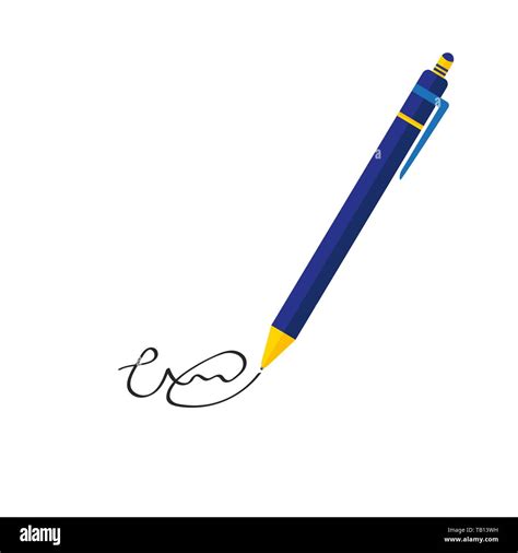 Signature Of Man Signing Document Vector Illustration Pen With