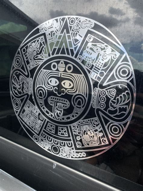 Aztec Calendar Decal Sticker Ancient Native Decal Calendario Azteca