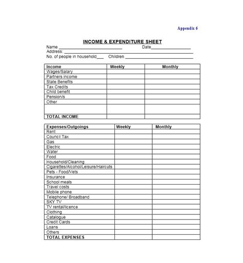 Monthly ledger for income and expenses balance on hand at the beginning of the month: Income And Expense Form Printable | TUTORE.ORG - Master of ...