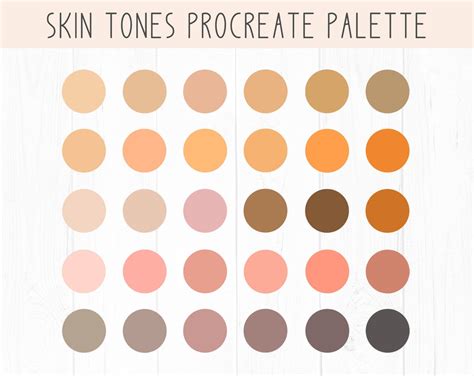 Skin Tones Color Palette For Procreate Procreate Skin Etsy