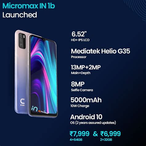 Micromax In Note 1 1b Smartphones Launched As Indian Brand Returns