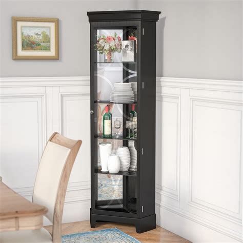 Nyo Lighted Corner Curio Cabinet And Reviews Birch Lane