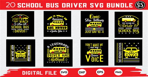 School Bus Driver Svg Bundle Bundle · Creative Fabrica