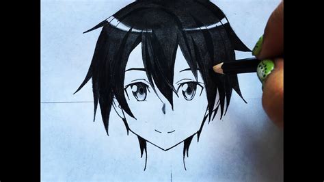 How To Draw Kirito Sword Art Online Step By Step Tutorial Youtube