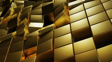 Gold 3d Cubes 4k Wallpaperhd Abstract Wallpapers4k Wallpapersimages