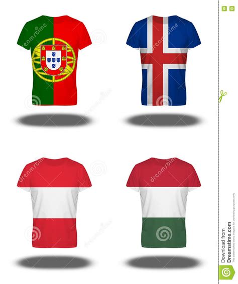 Portugal wint met 2 of meer doelpunten verschil. Portugal, IJsland, Asutria, De Vlaggen Van Hongarije Op T ...