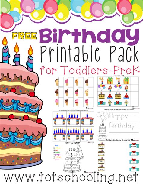 Fun Learning For Kids Free Birthday Printable Pack