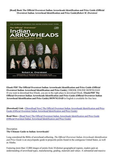 Pdf Download The Official Overstreet Indian Arrowheads Identification