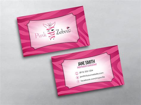 Premium cards printed on a variety of high quality paper types. Pink Zebra Business Cards | Free Shipping