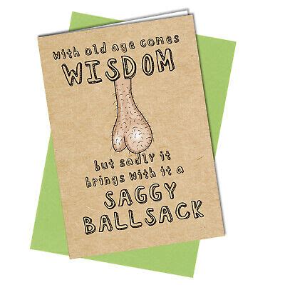 Funny Rude Birthday Or Fathers Day Card For Men Him Husband Dad Old Age