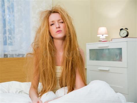 Young Beautiful Woman With Messy Hair Stock Photo Image Of