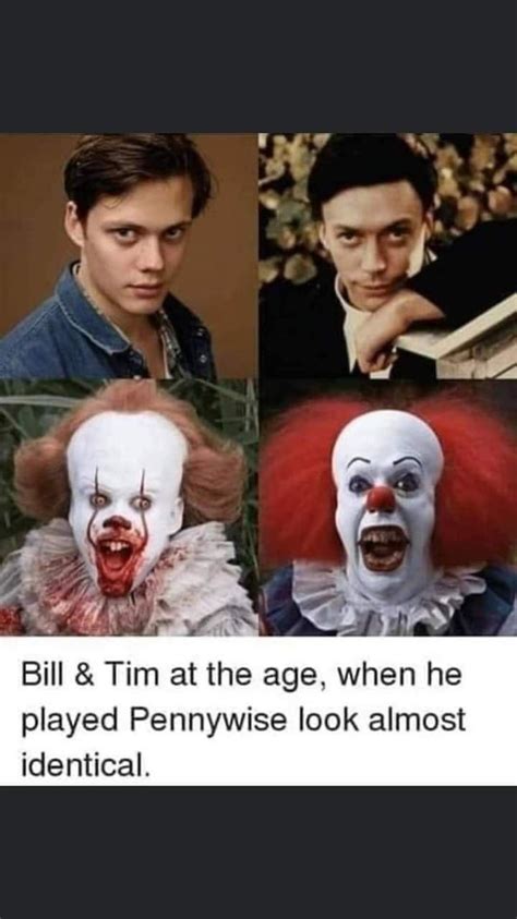 The Faces Of Two Clowns With Different Facial Expressions And Words Above Them That Read Bill