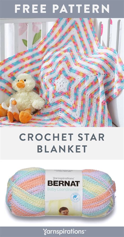 Free Star Blanket Crochet Pattern Using Bernat Baby