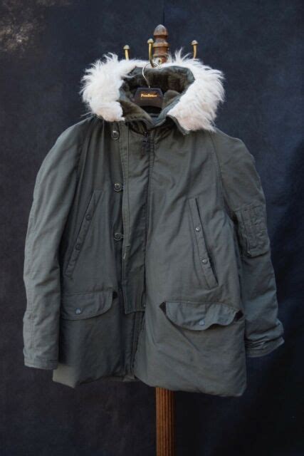 Vintage Military Parka N3b Extreme Cold Weather Jacket Snorkel Hood Men