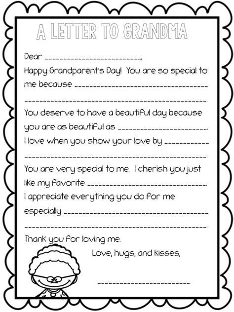 Grandparents Day Letter Fill In The Blank Happy Grandparents Day