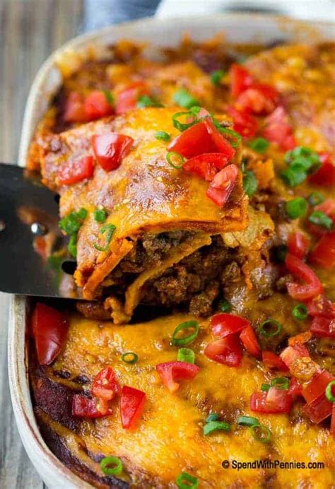 Beef Enchilada Casserole A Crowd Pleaser Spend With
