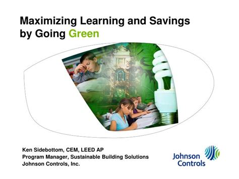 Ppt Maximizing Learning And Savings By Going Green Powerpoint
