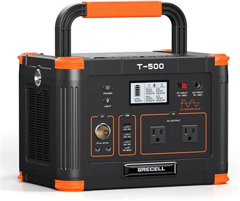 Portable Power Station 500w Grecell 519wh Solar Generator With 60w