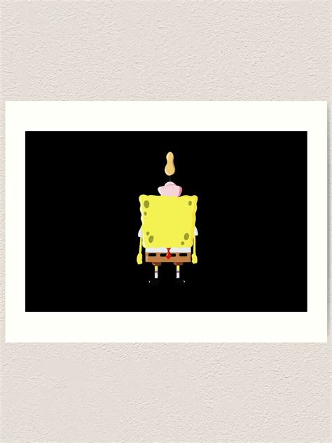 Black Color Spongebob Bob Esponja Minimalistic Design Minimalist Art