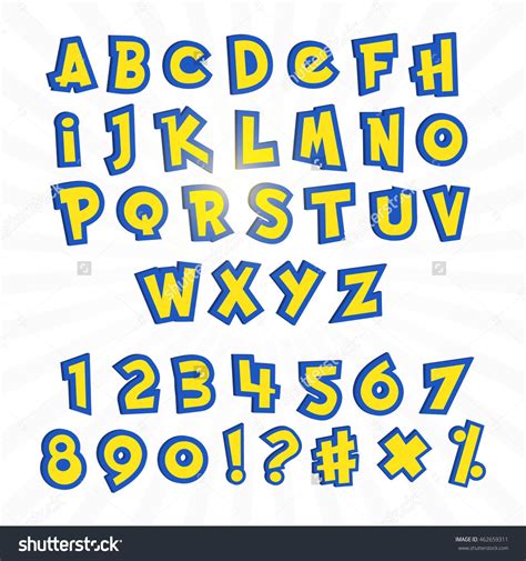 Check spelling or type a new query. Alphabet in pokemon cartoon style on white. Typography ...