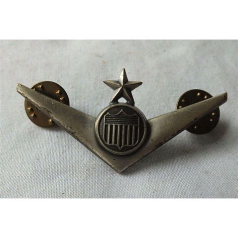 Vintage Military Wings Pin With Shield And Star On Top 2 Etsy