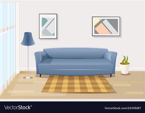 Affordable and search from millions of royalty free images, photos and vectors. Comfortable sofa in living room cartoon Royalty Free Vector