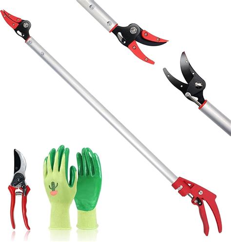 Hortem Long Reach Pruner Set 32 Inch Hold Long Reach Cut Garden Tree