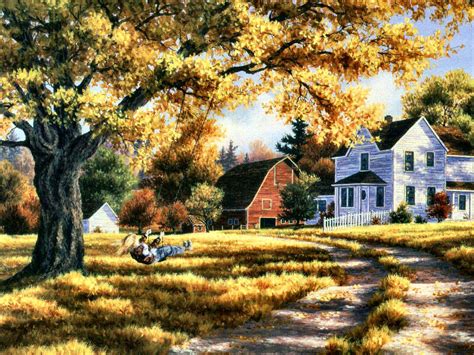 Pin By 🌈vonnie🦄 Davis🌈 On Charming Country Scenes Autumn Painting