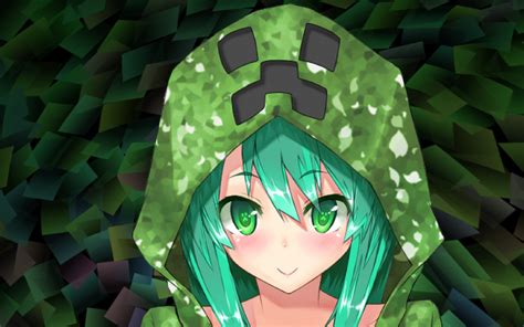 Minecraft Wallpaper Creeper Girl