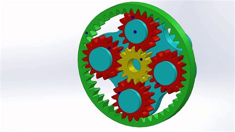 Planetary Gear Sun Gear Input And Ring Gear Fixed Youtube