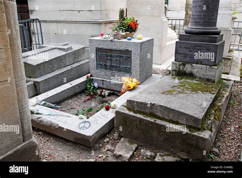 Grave Of Jim Morrison Of The Doors At Pere Lachaise Cemetery In Paris