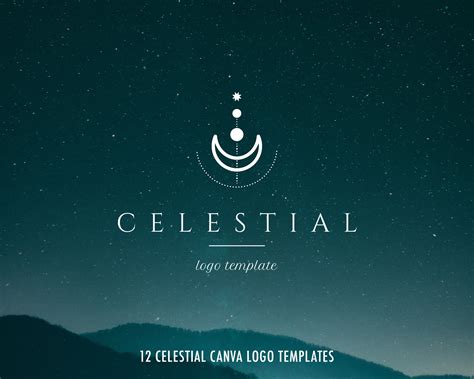 Moon Child Editable Logo Celestial Logo Design Mystic Logo Canva Moon