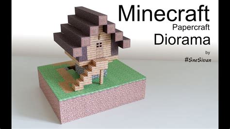 Diy Minecraft Village House Diorama Papercraft Youtube