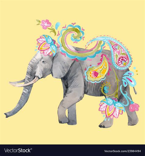 Watercolor Elephant Royalty Free Vector Image Vectorstock