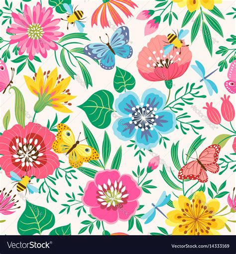 Bright Flower Pattern Royalty Free Vector Image
