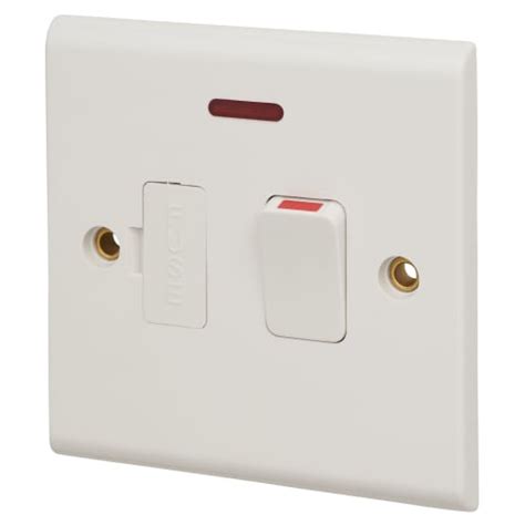 Deta Slimline 13a 1 Gang Switched Fused Spur With Neon White
