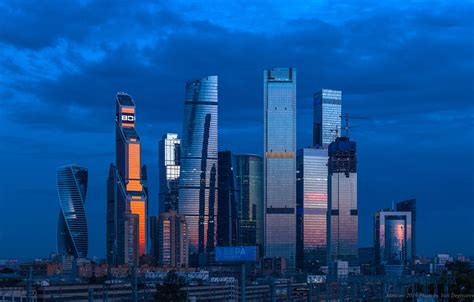 Wallpaper The Sky Blue Building Home The Evening Moscow Russia