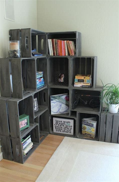 50 Crates Ideas 59 In 2020 Bookshelves Diy Crate Diy Wooden Diy