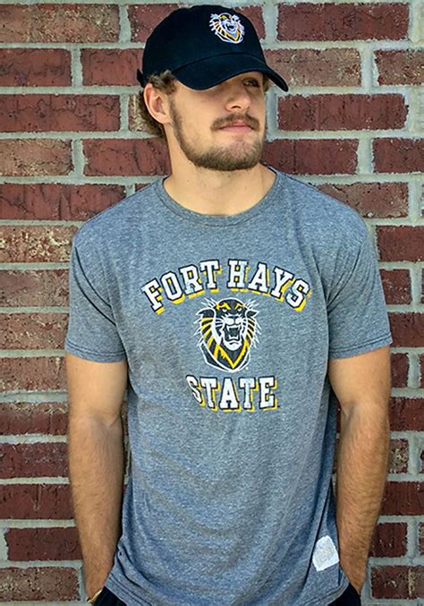 Original Retro Brand Fort Hays State Tigers Grey Number One Short Sleeve Fashion T Shirt
