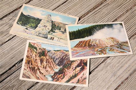 Group Of Yellowstone Postcard Cards Montana Vintage Grand Canyon