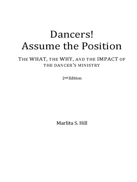 Excerpts From Dancers Assume The Position 2nd Edition Pdf New