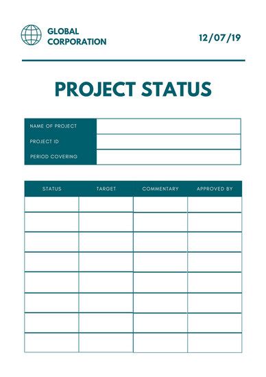 Customize 194 Project Status Report Templates Online Canva