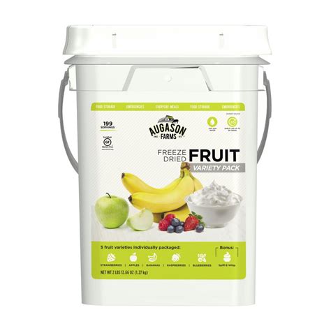 Prepare for an emergency with the 30 day food storage emergency survival food kit from augason farms. AUGASON FARMS Freeze-Dried Fruit Variety Pail Emergency ...