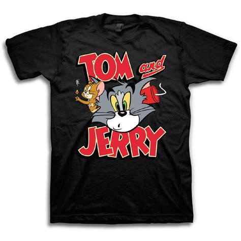 Tom And Jerry Mens Tom And Jerry Battle Shirt Classic Hanna Barbera Tee Vintage Cartoon Chase