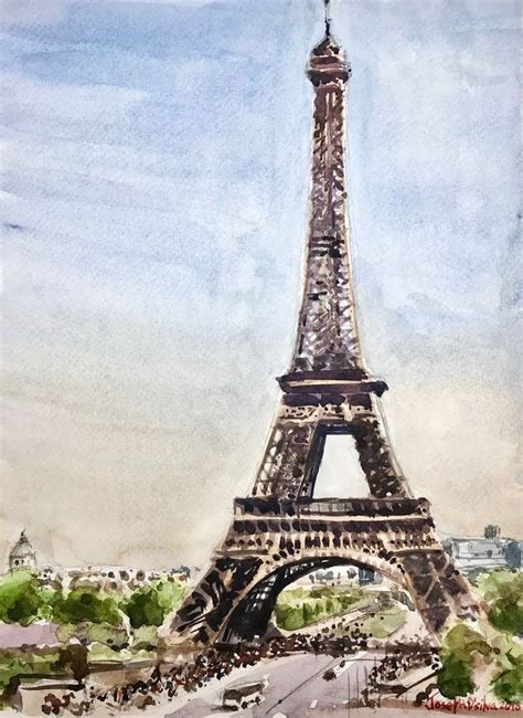 Paris Eiffel Tower Watercolor Painting Parisian Art Etsy Eiffel