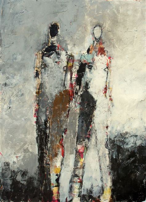 Julie Schumer Two Figure Study No 11 30 X 22 Mixed Media On Paper