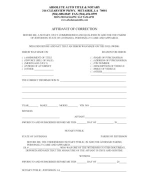 Legal forms are basic documents that come in different appearances and names, depending on the purpose that they serve. 17 Printable affidavit of correction louisiana Forms and ...